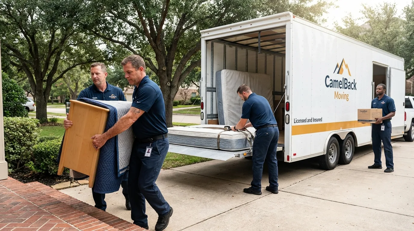 Crew loading residential truck for cross-state move from Yoncalla, OR