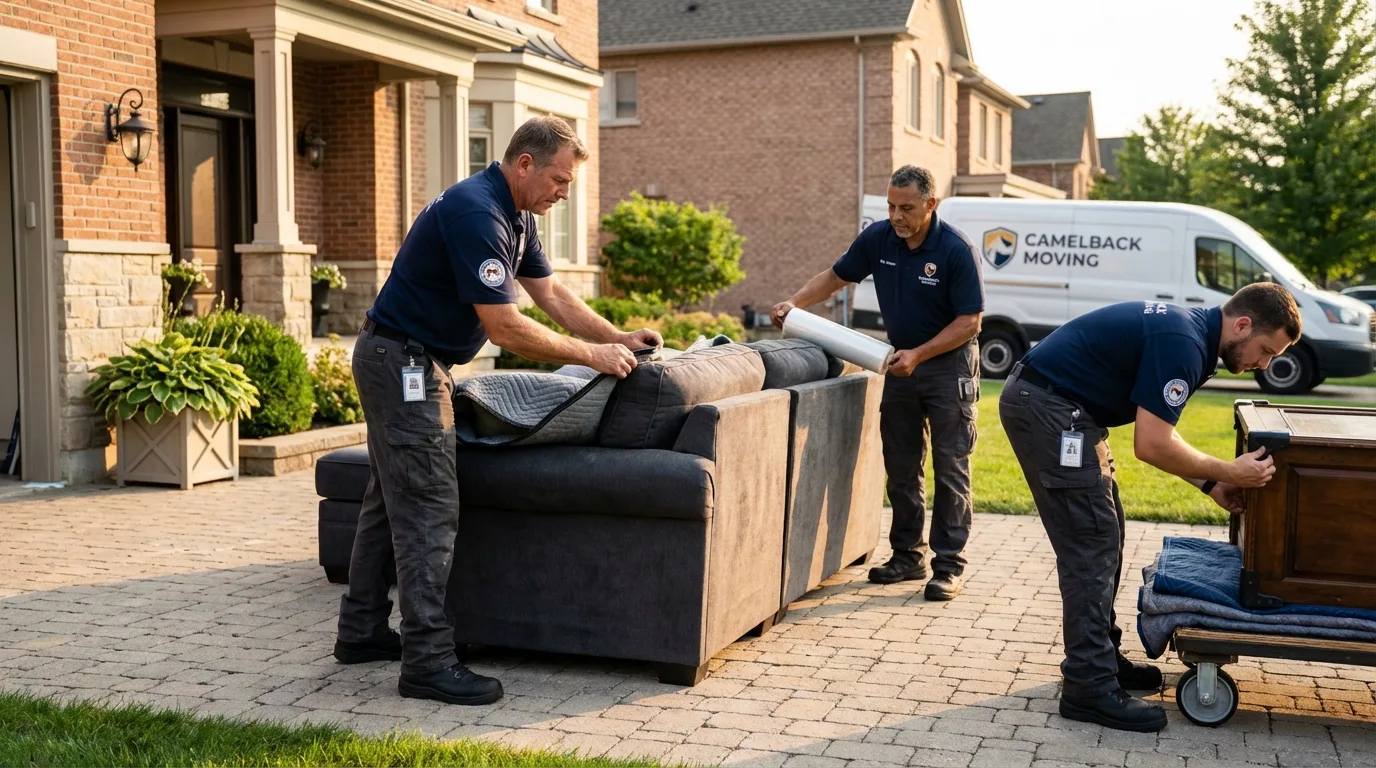 Large estate moving crew wrapping furniture in Yoncalla, OR