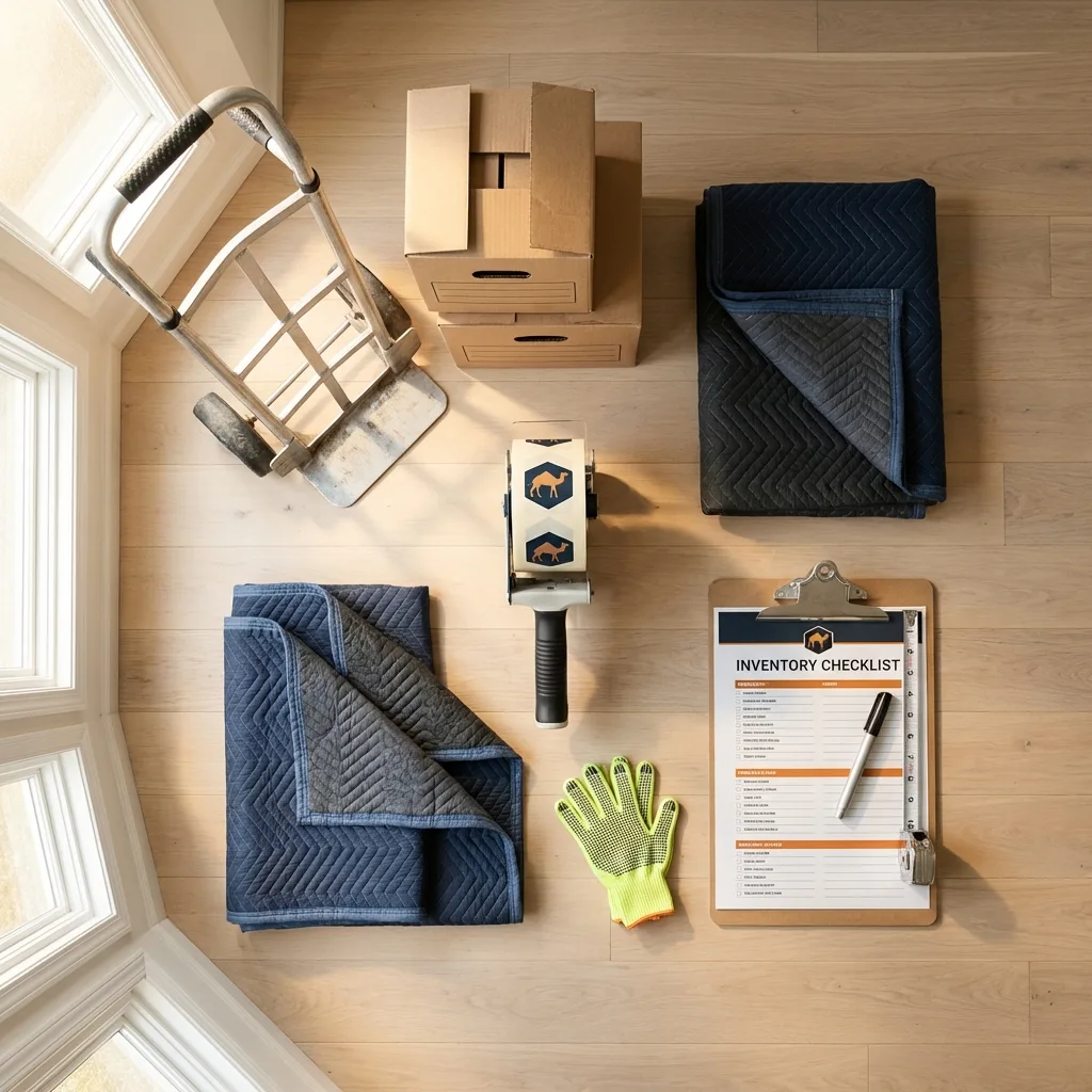 Professional moving supplies and packing materials layout for Yoncalla residential relocations