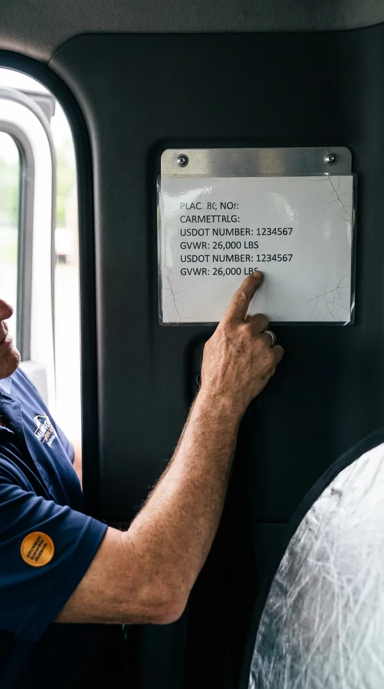 USDOT licensing placard verification in Yoncalla